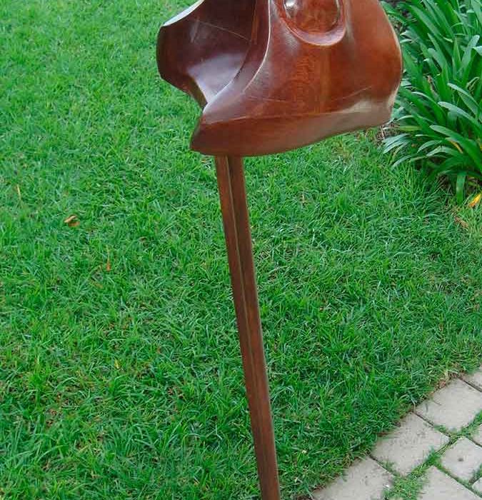 madera y acero corten
